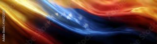 Waving Venezuelan flag with vibrant colors and smooth fabric texture.