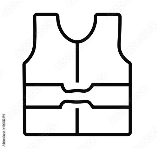 Life Jacket icon. Safety vest icon. Reflective vest icon. life jacket outline icon on white background
