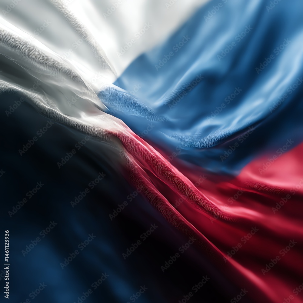 Waving flag with soft, flowing fabric texture, symbolizing national pride.