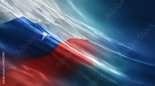 Obraz na płótnie Abstract representation of the Chilean flag with flowing colors. w salonie