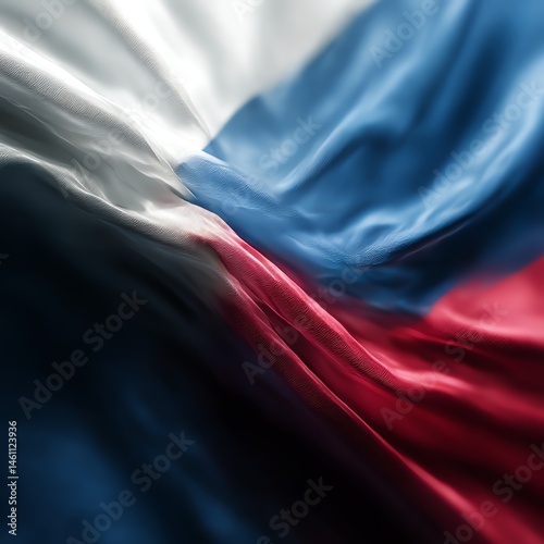 Obraz na płótnie Waving flag with soft, flowing fabric texture, symbolizing national pride. w salonie