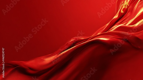 Obraz na płótnie Elegant red silk fabric draping, smooth texture on isolated background. w salonie