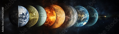 Obraz na płótnie A stunning visual of the planetary alignment in the solar system. w salonie
