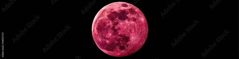 Naklejka premium Crimson Celestial Phenomenon Ultra-High Resolution Blood Moon Immersive Astronomy Visual for Digital Learning, Scientific Visualization and Space Exploration Content