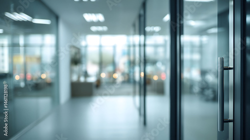 Wallpaper Mural Blurry office interior scene modern workspace business environment professional atmosphere focused view Torontodigital.ca