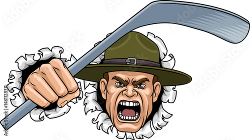 Photography Drill Instructor Sergeant Ice Hockey Sports Mascot