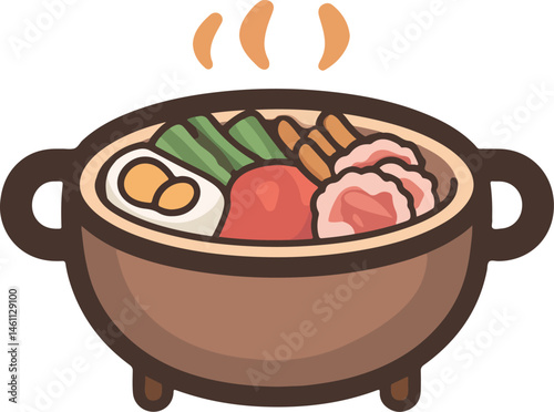 Cartoon hot pot material
