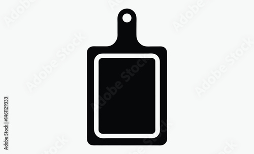 Cutting board silhouette, Cutting board kitchen silhouette vector, Chopping board icon vector