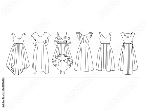 Minimalist Vapor Loom Dress Line Art for Graphic Designers