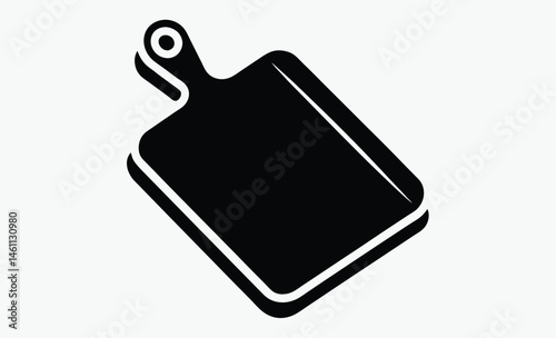 Cutting board silhouette, Cutting board kitchen silhouette vector, Chopping board icon vector