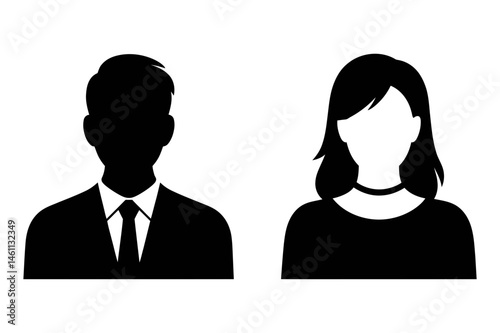Man and woman avatar profile user icon silhouette