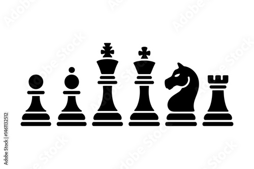 Chess pieces strategy game boardgame tournament icon