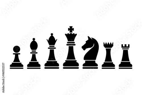 Chess pieces set strategy board game competition