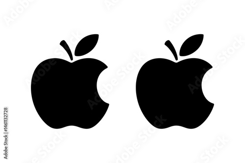 Two bitten apple fruit vector illustration image