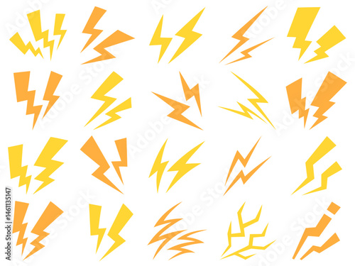 雷マークのイラストセット
