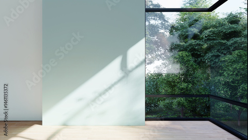 empty interior room shadow wall space background mock up architecture sunlight.