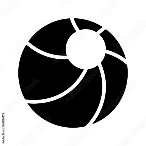 Beach ball icons set. Beach ball isolated icon. Black ball symbols. Vector illustration.