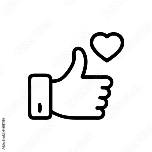 Thumbs-Up Gesture with Heart Symbol  