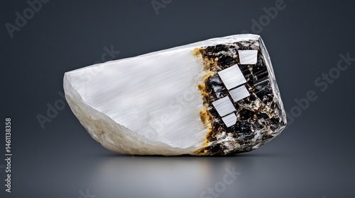 Polished stone, with inlaid mosaic