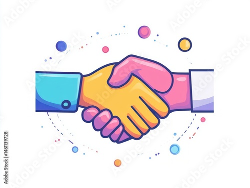 handshake between two people, business handshake vector illustration, line icon business handshake, logo of a business handshake