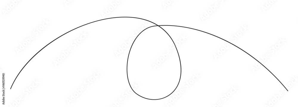 Single line egg, hand drawn continuous one line The Easter symbol, minimalist one line art eggs