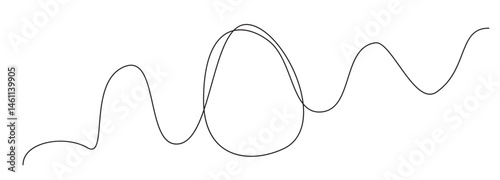 Single line egg, hand drawn continuous one line The Easter symbol, minimalist one line art eggs