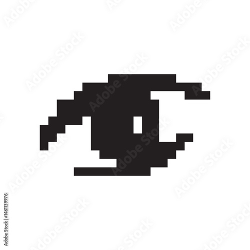 Obraz na płótnie Pixel art eye icon, 8 bit retro style human eyeball, simple computing see symbol w salonie