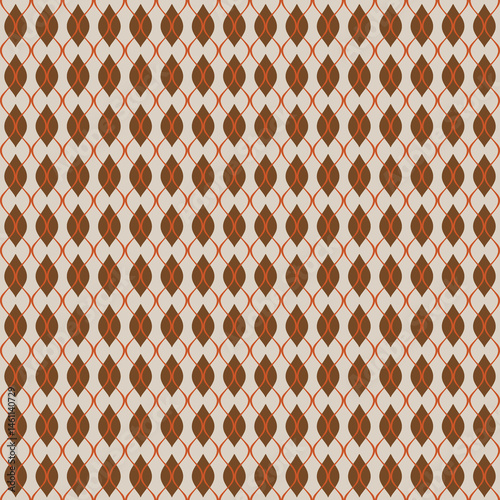this seamless geometric pattern featuring flowing orange and mint lines on a beige background, pattern, pattern style, textile geometric, pattern creation, design for designer textiles.