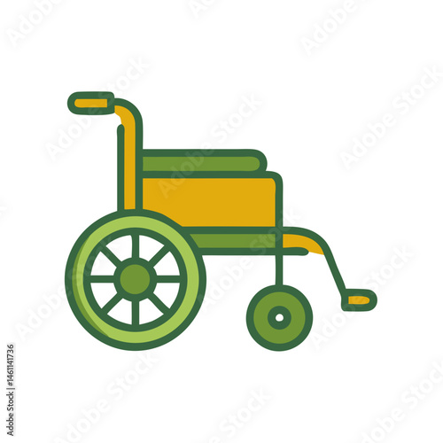 Wheelchair icon in simple, colorful style