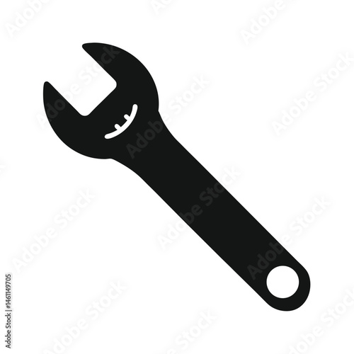 adjustable spanner black silhouette