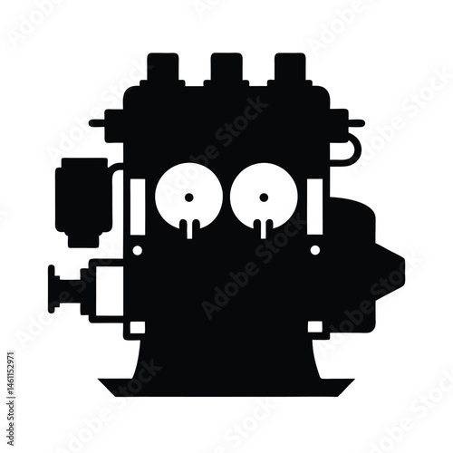 diesel engine black silhouette 