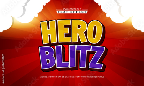 hero blitz editable text effect with a play and gamer text style