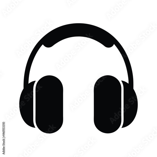 ear protection earmuffs black silhouette