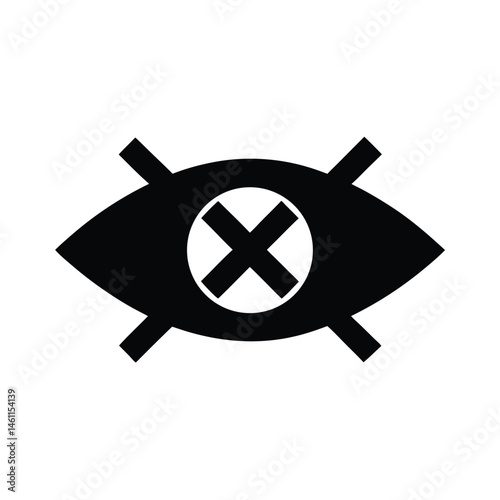 eye crossed out hidden icon black silhouette 