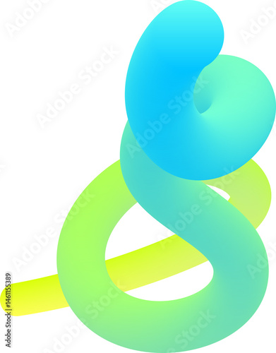 abstract soft gradient 3D shape