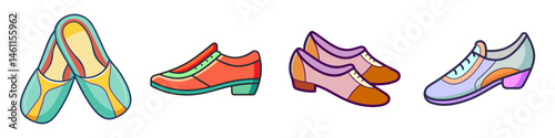 fashion, illustration, footwear, shoe, graphic, vector, design, flat, heel, disco, style, high, retro, heels, cartoon, nostalgia, boot, platform, yellow, woman, clothing, vintage