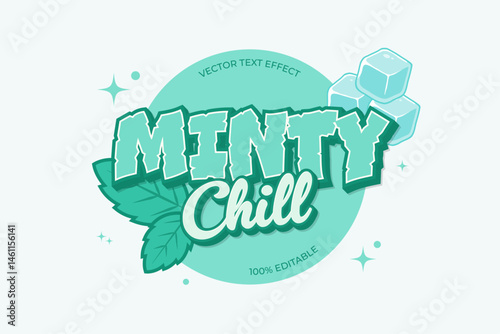 Minty chill editable text effect	