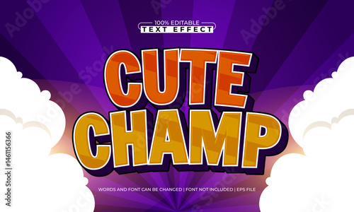 cute champ editable text effect with a play and gamer text style