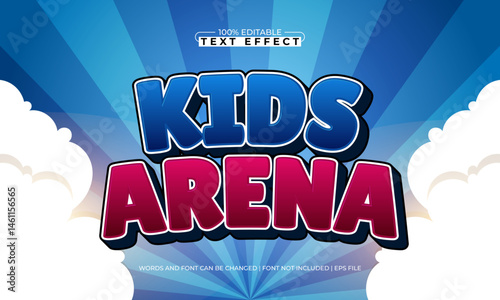 kids arena editable text effect with a play and gamer text style