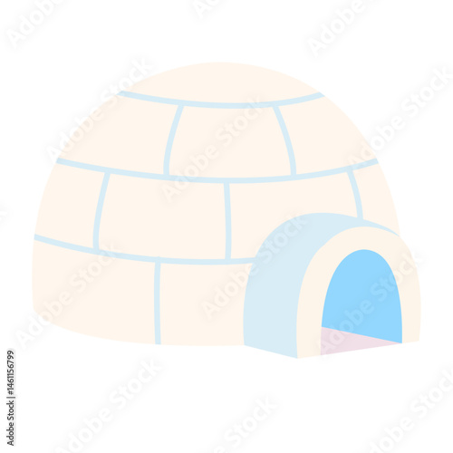 Flat design illustration of an igloo