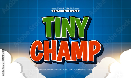 tiny champ editable text effect with a play and gamer text style