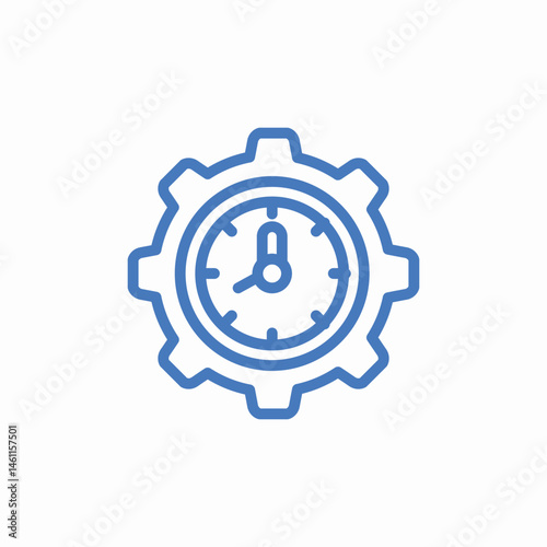 clock gear settings icon sign vector