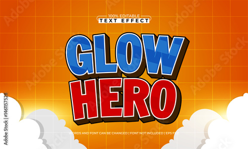 glow hero editable text effect with a play and gamer text style