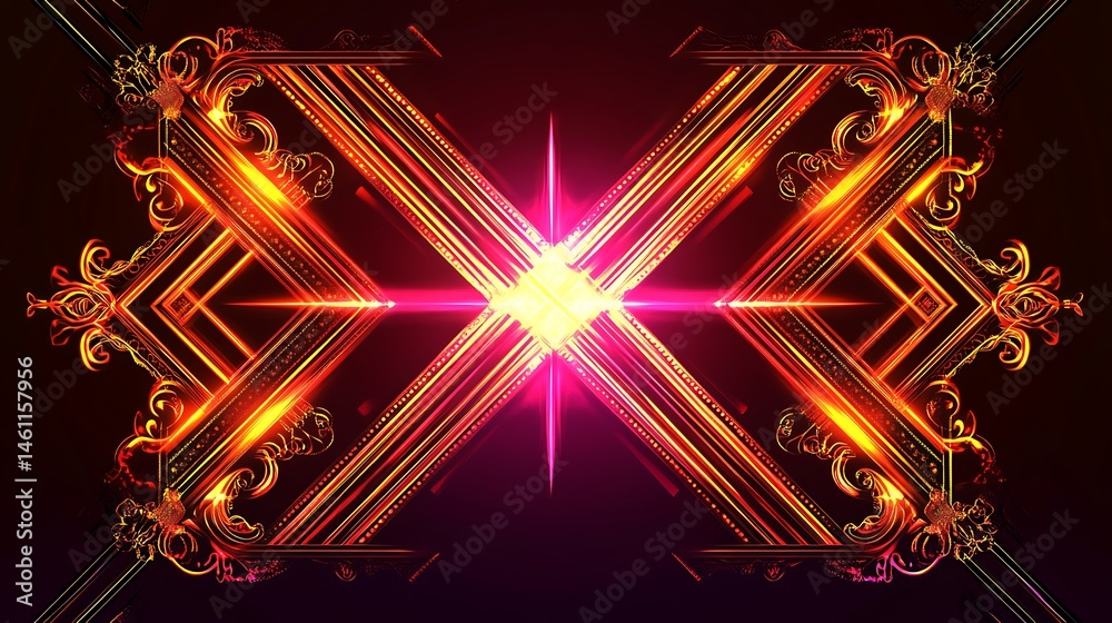 Obraz premium Abstract design with radiating light