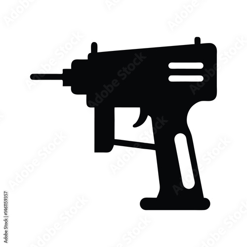 nail gun black silhouette 
