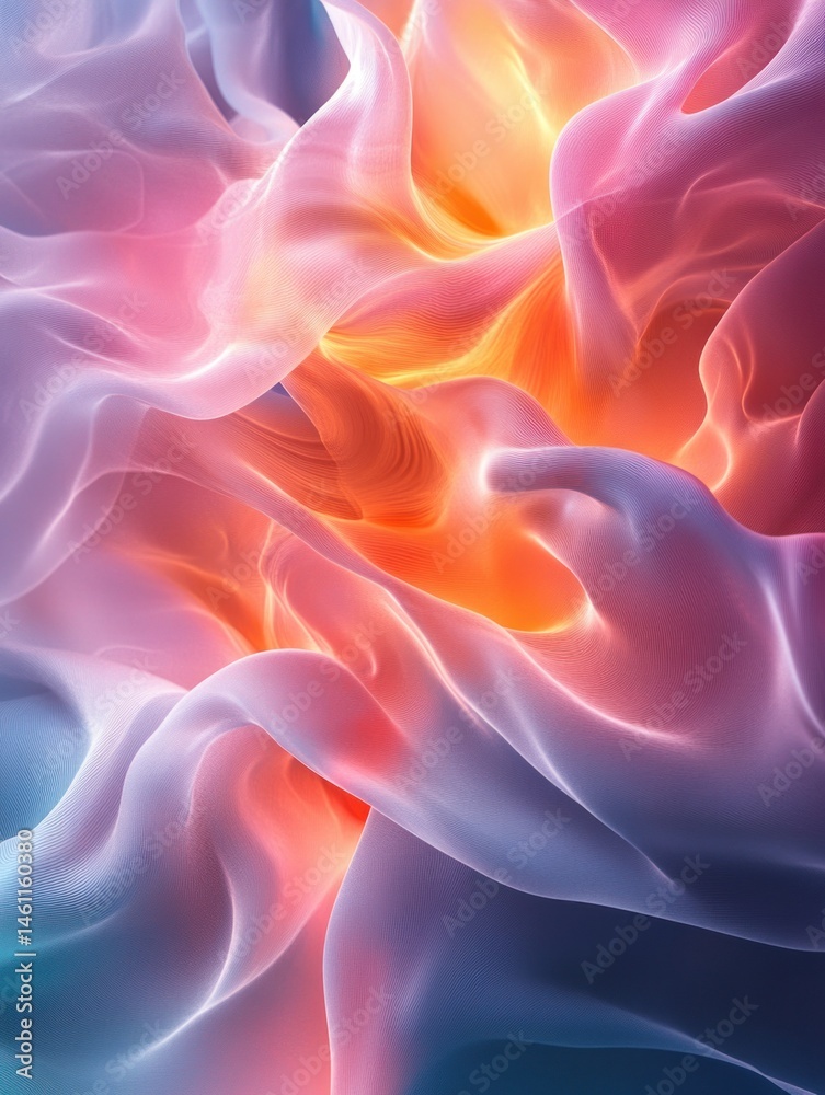 Fototapeta premium Abstract swirling colours of dynamic liquid form.