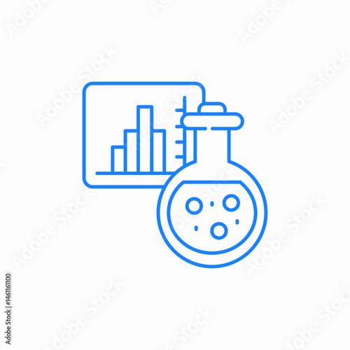 flask graph icon sign vector