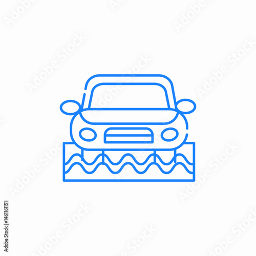 flooded car icon sign vector