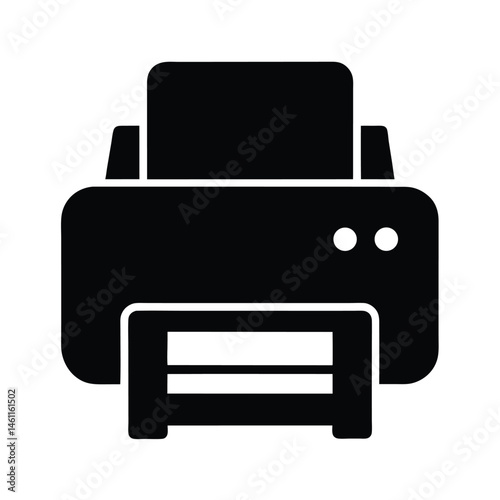 printer icon black silhouette 