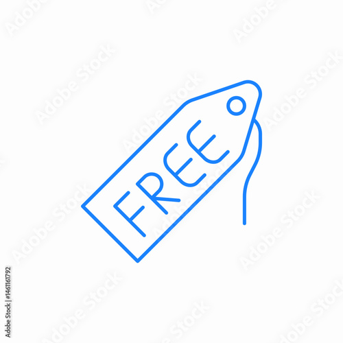 free tag icon sign vector